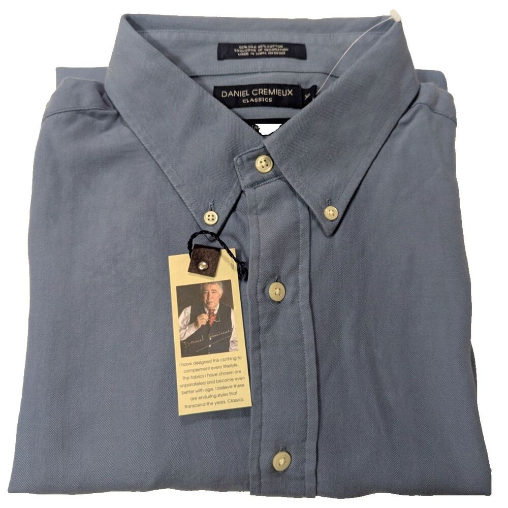Daniel Cremieux Men's Long Sleeve Shirt XL Blue NWT